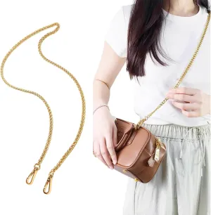 Bag Chain Strap for Handbag Replacement,Gold Purse Chain Accessories Shoulder Straps Crossbody, Wallet Chain with Metal Buckles(Style-3-90CM)