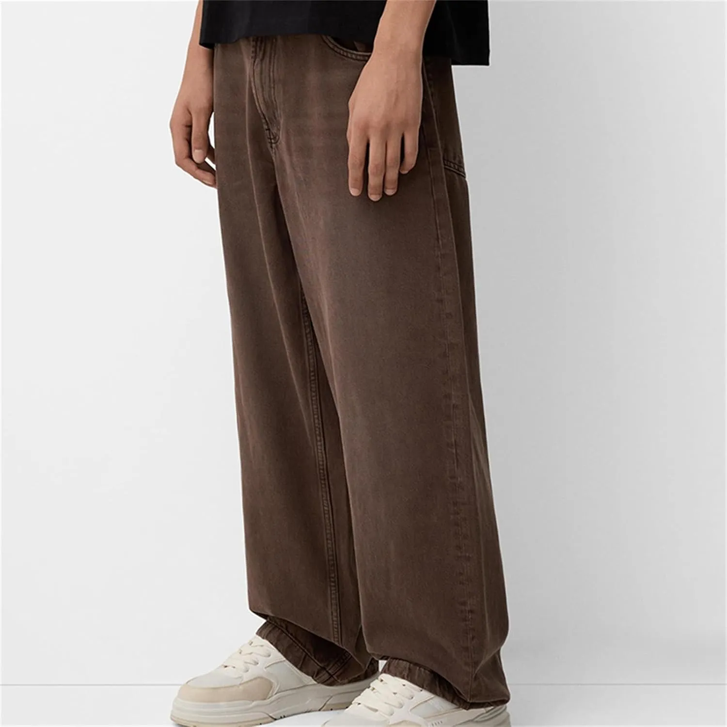 Baggy Jeans for Men Streetwear Hip Hop Vintage Wide Leg Loose Fit Denim Pants Skater Distressed Jeans Trousers
