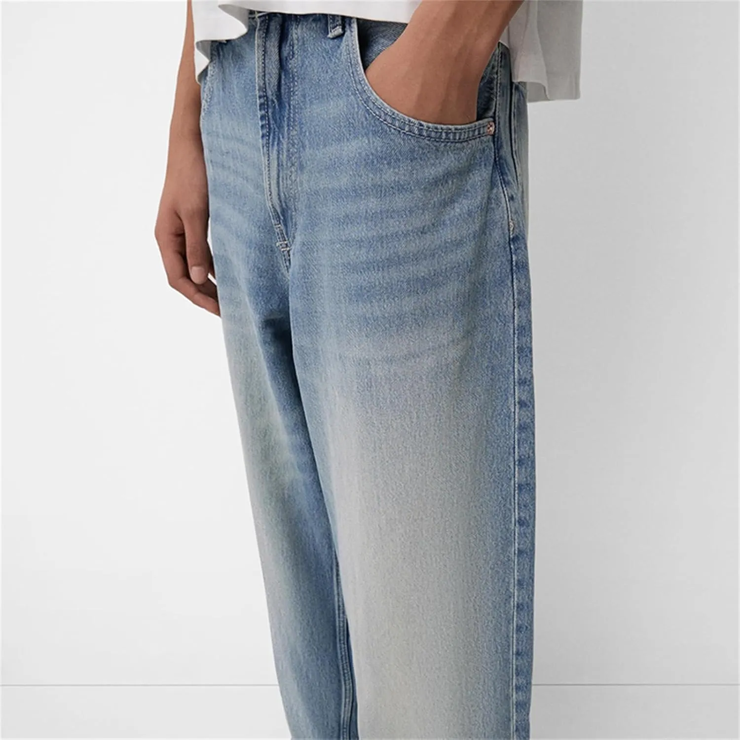 Baggy Jeans for Men Streetwear Hip Hop Vintage Wide Leg Loose Fit Denim Pants Skater Distressed Jeans Trousers