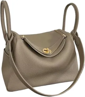 Bags for Women First layer cowhide mini bag genuine leather bag women's crossbody bag(Gray)