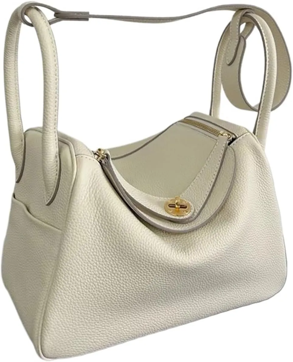 Bags for Women First layer cowhide mini bag genuine leather bag women's crossbody bag(Milky white)
