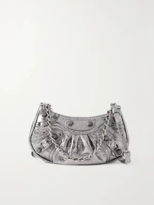 BALENCIAGA Le Cagole mini studded metallic shoulder bag