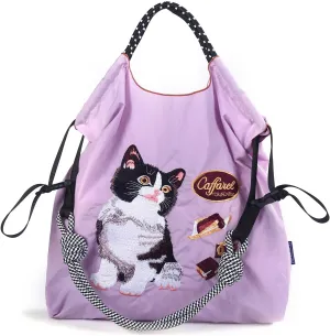 Ball&Chain Tote Bags for Women Nylon Embroidery Tote Purse Crossbody Bags with Pockets Shoulder Handbags for Work