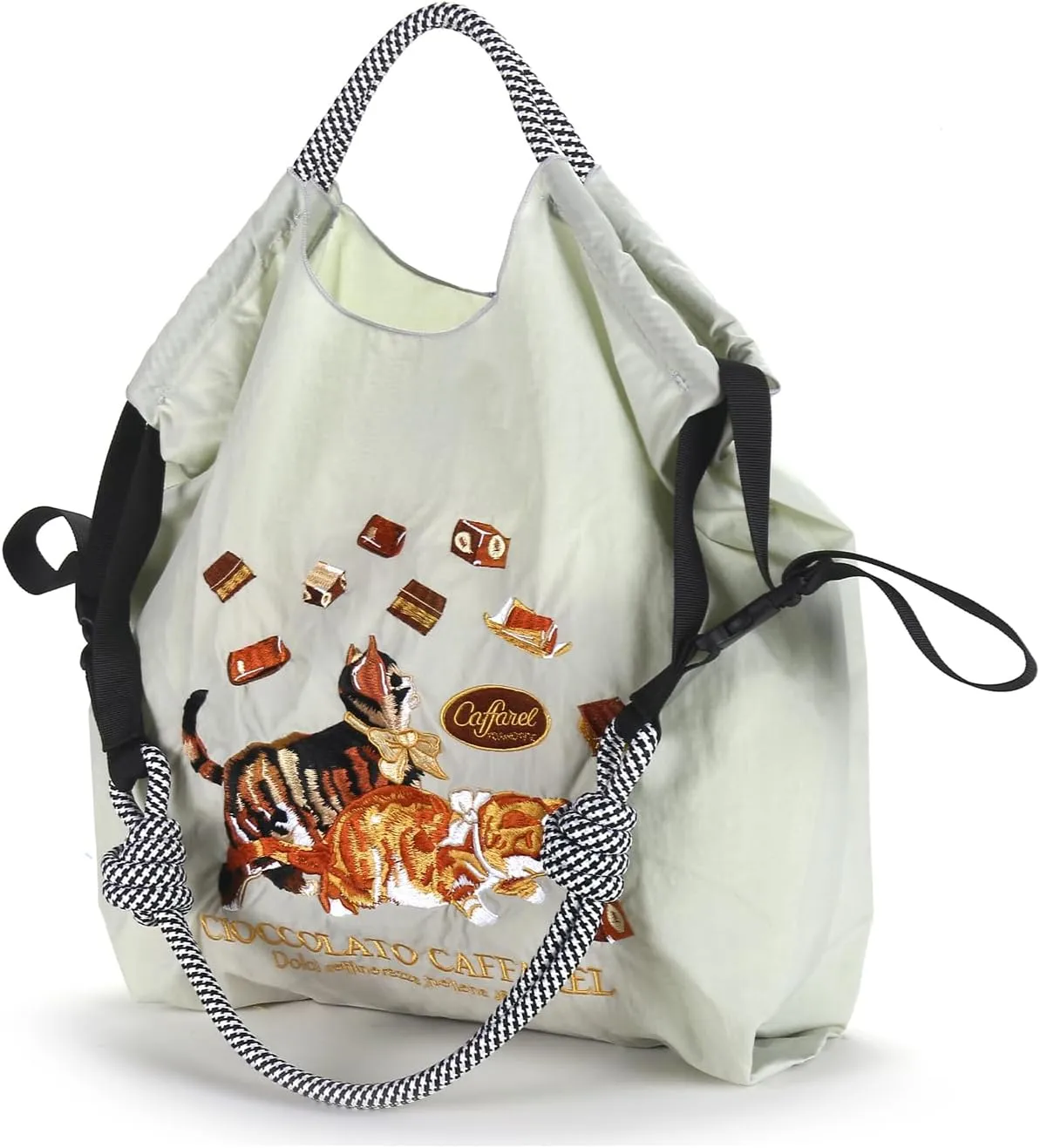 Ball&Chain Women Embroidery Shoulder Handbag Nylon Pockets Bag Ladies Crossbody Purse Fashion Tote Handle Satchel,15x16 in