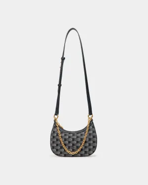 Bar Mini Crossbody Bag in Pennant Motif Denim