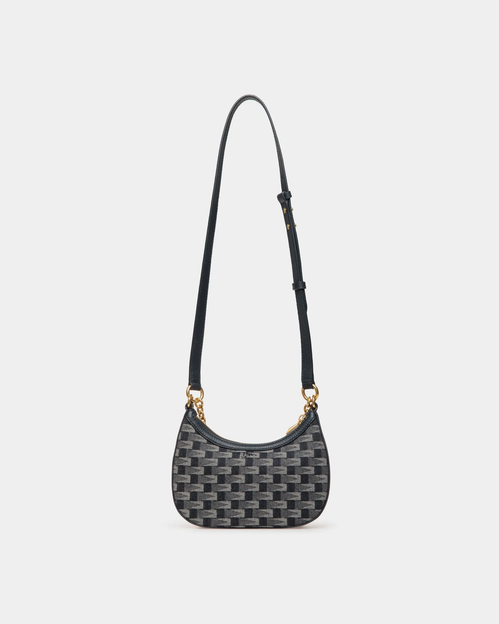 Bar Mini Crossbody Bag in Pennant Motif Denim