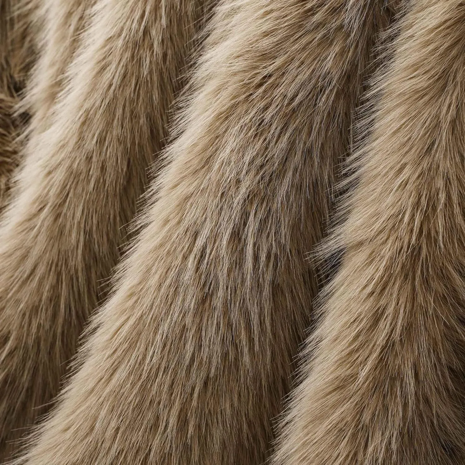 BATTILO HOME Luxury Tan Fluffy Faux Fur Throw Blanket, Cozy Warm Large Fur Blanket for Couch, Sofa, Chair, Bed, Plush Fuzzy Fur Throws with Long Pile, 60"x80"(Khaki)