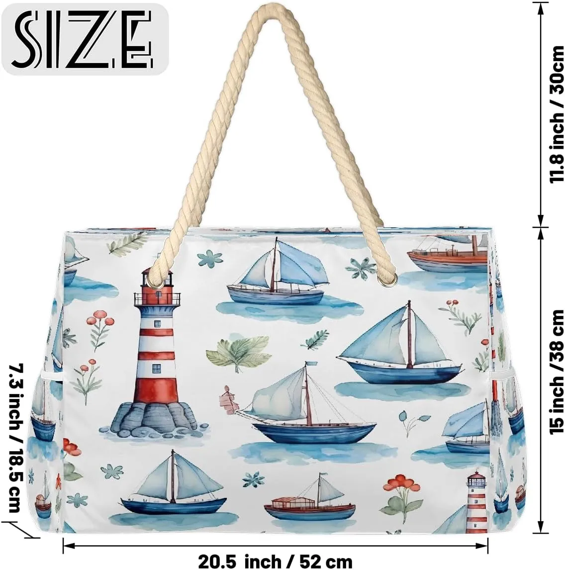 Beach Tote Bag, Large Waterproof Swim Pool Bag Summer Travel Beach Bag