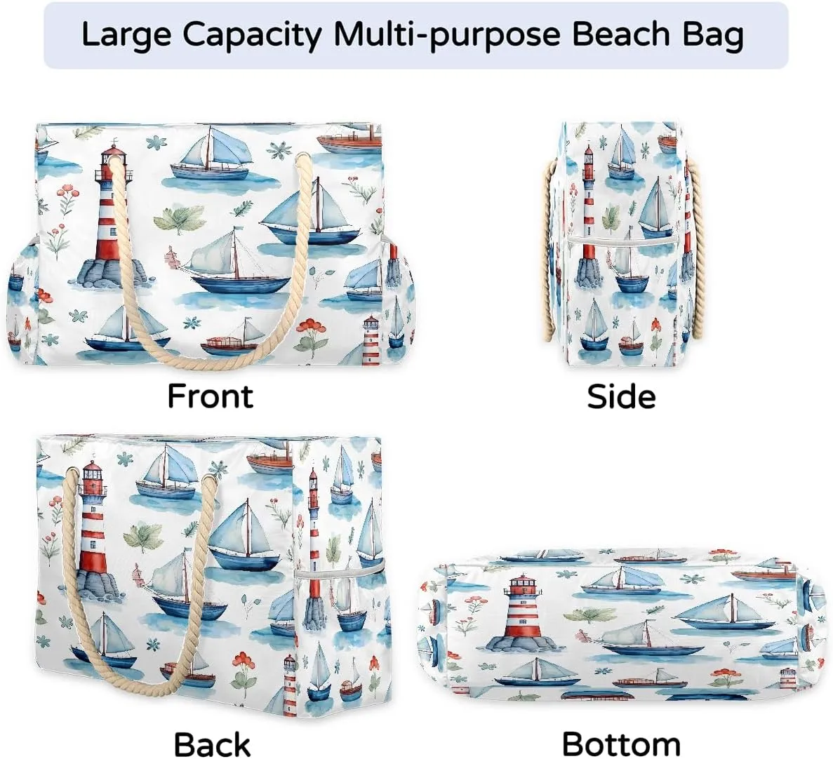 Beach Tote Bag, Large Waterproof Swim Pool Bag Summer Travel Beach Bag