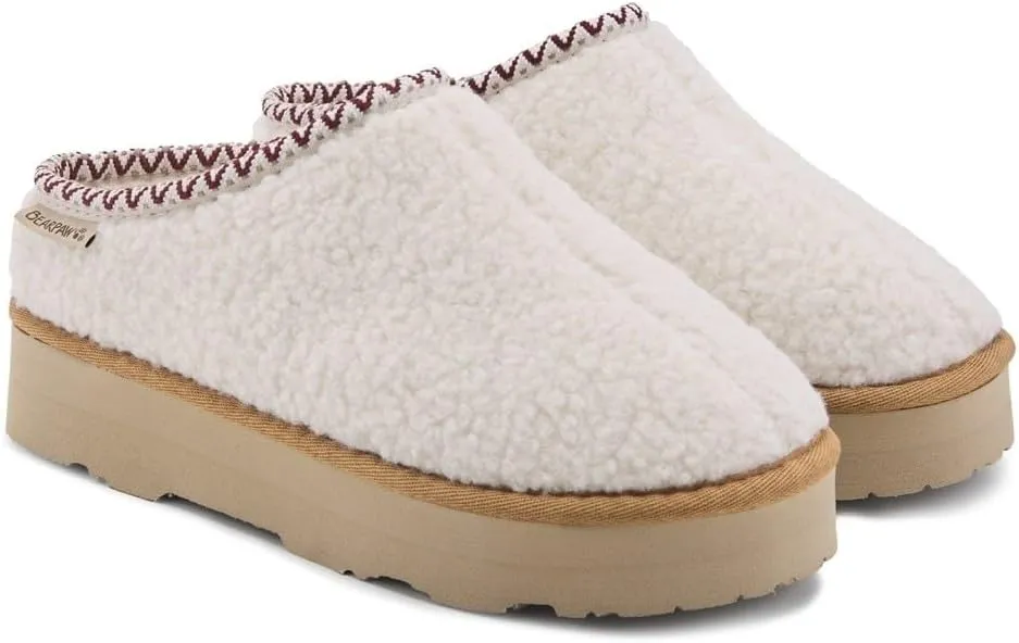 BEARPAW Snuggle Martis Womens Slippers - 319 Winter White - 10 Medium