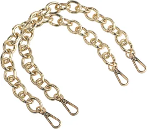 BEAULEGAN Purse Chain Handles Replacement for Handbag or Shoulder Bag 2 PCS, 15.7 Inch Long (Gold)