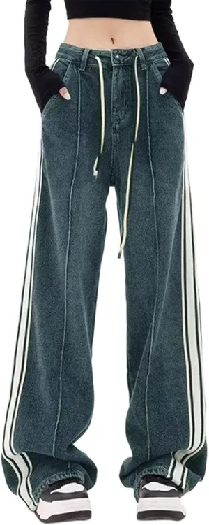 Bell Bottom Jeans for Women Mid Rise Baggy Jeans Stretch Bootcut Denim Pants Fashion Raw Hem Trouser Jeans