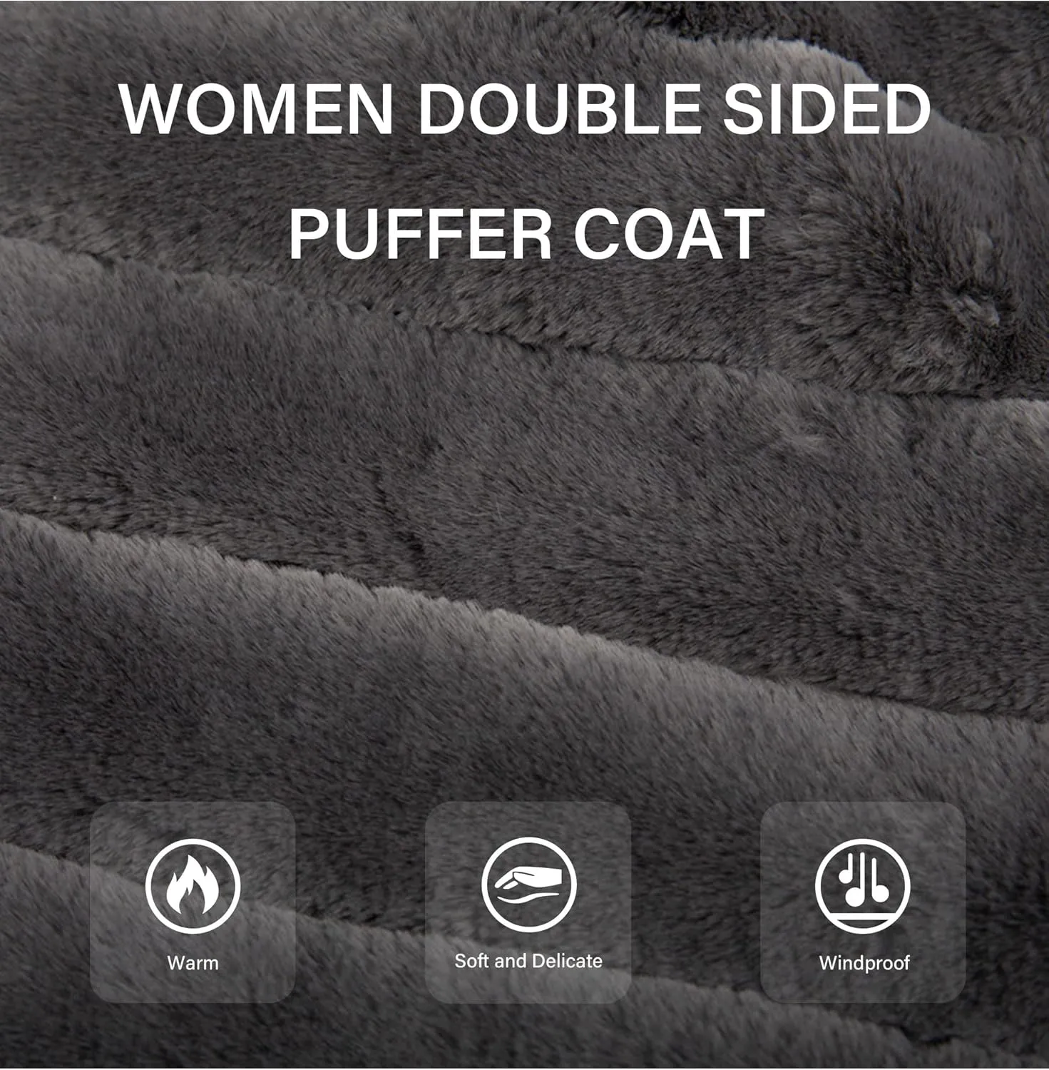 Bellivera Women Double Sided Faux Fur Jacket Spring and Winter Fashion Reversible Hood Puffer Coat with Fur Collar