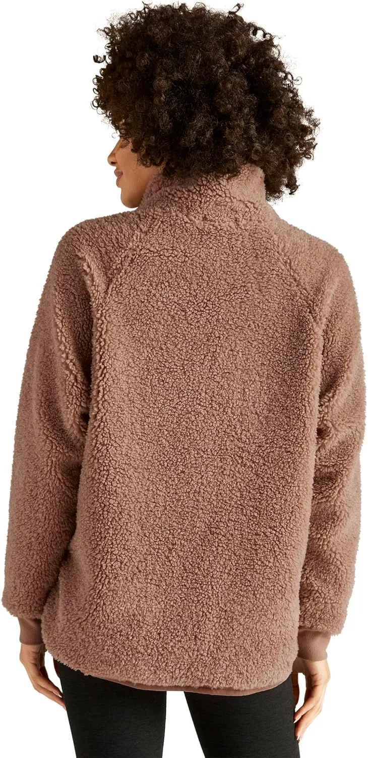 Beyond Yoga Take Flight Sherpa Pullover for Women - Polyester Fabric - Faux Fur Construction - Straight Hem