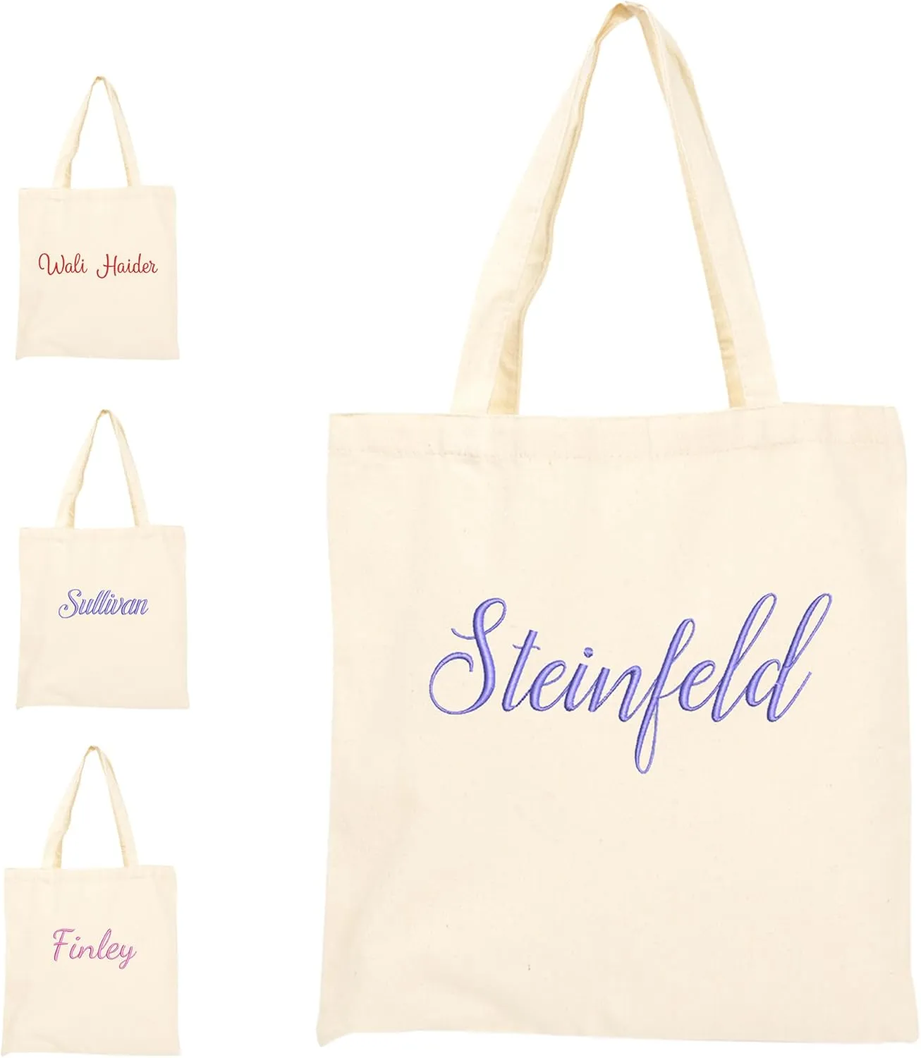 BJZLWJ Personalized Canvas Bags for Women, Custom Present Bag w/Name Text, Suitable for Wedding, Birthday, Beach, Holiday