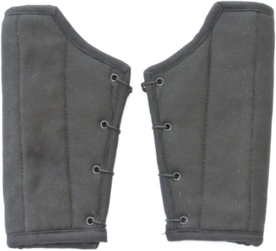 Black Cotton Bracers Black One Size