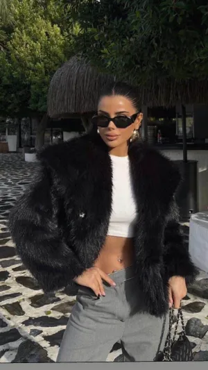 Black Faux fur jacket