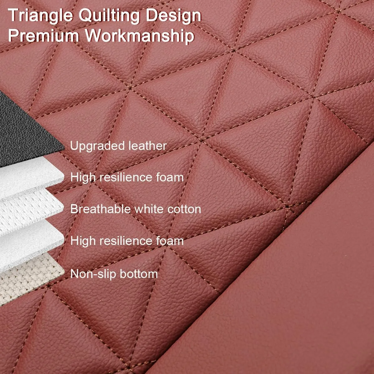 Black Panther Luxury Faux Leather Car Seat Cover Front Bottom Seat Cushion Cover, Anti-Slip and Wrap Around The Bottom, Fits 95% of Vehicles - 1 Piece,Burgundy