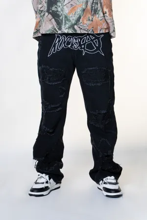 BLACK ROCKSTAR DISTRESSED WATSON DENIM