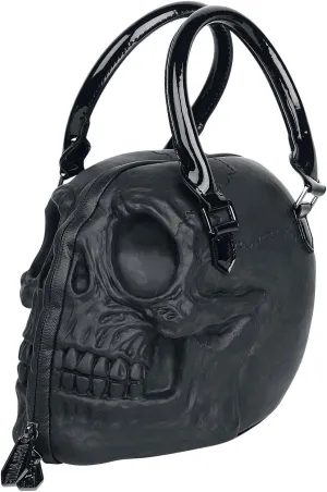 Black Skull Purse Goth Chic Style Kreepsville Latex Bowler Bag Halloween Handbag