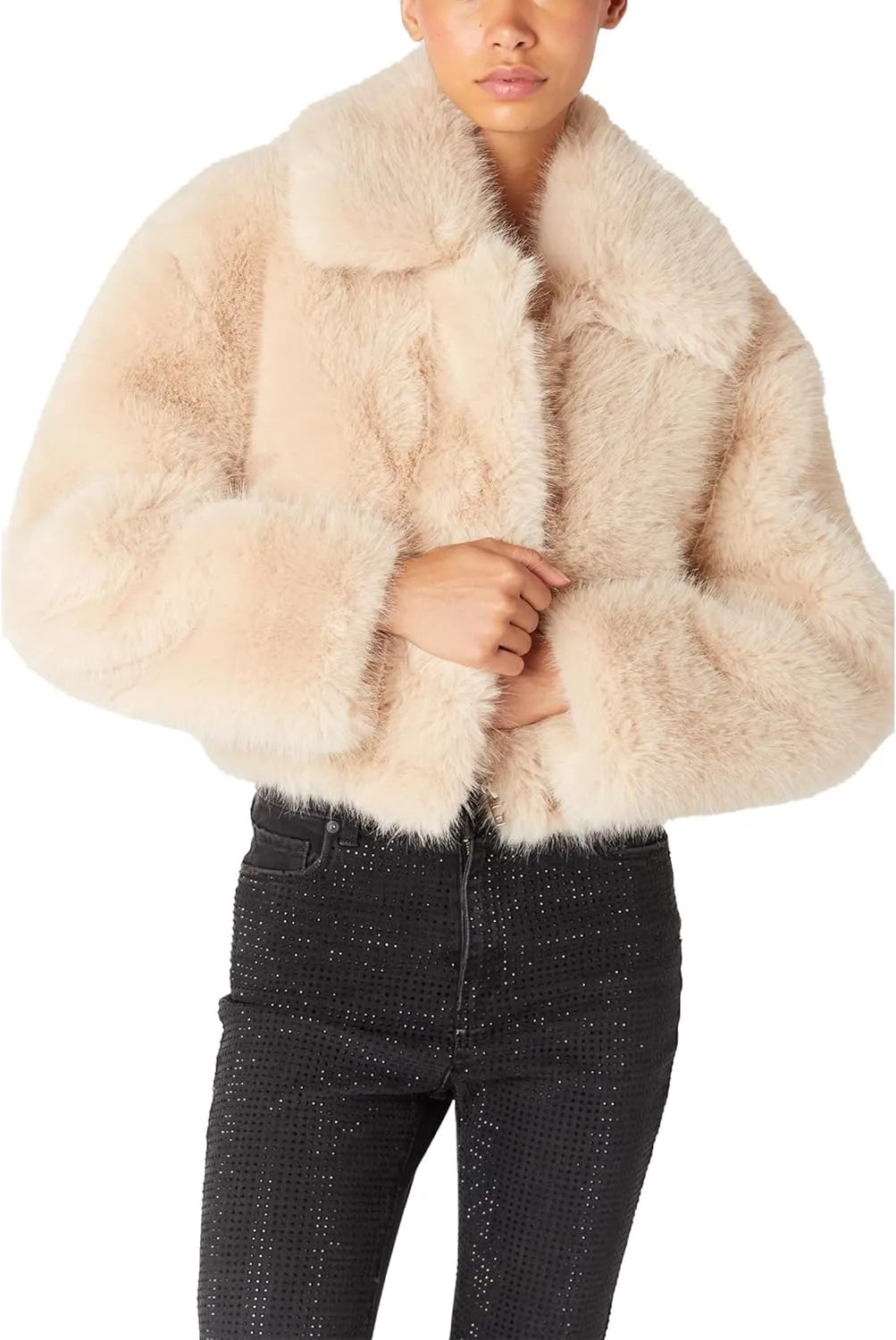 [BLANKNYC] Womens Faux Fur Bomber Jacket
