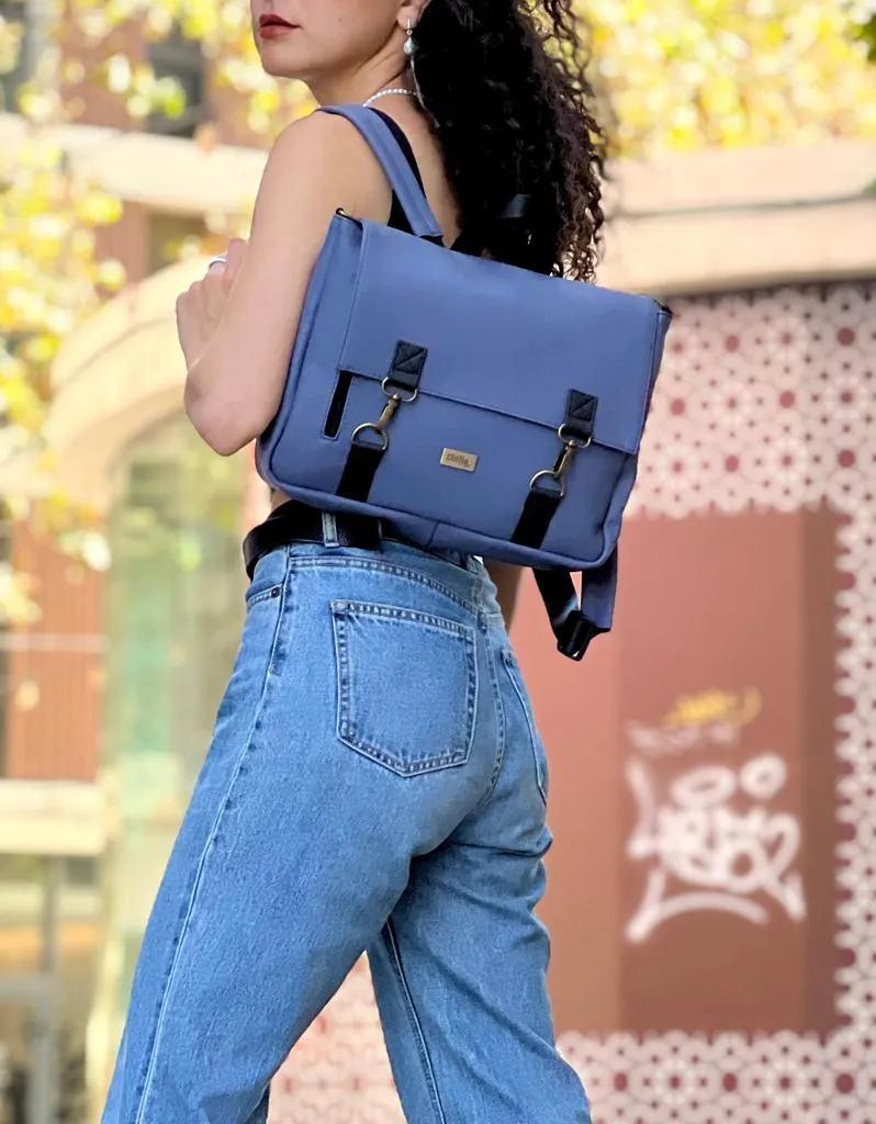 Blue Purple Vegan Leather 'Jaffa' Backpack/Side Bag
