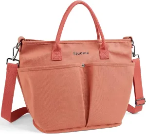 Bluome Tote Bag for Women Canvas Tote Bag With Zipper College Gym Tote Medium Travel Work Bags Hobo Handbag Crossbody