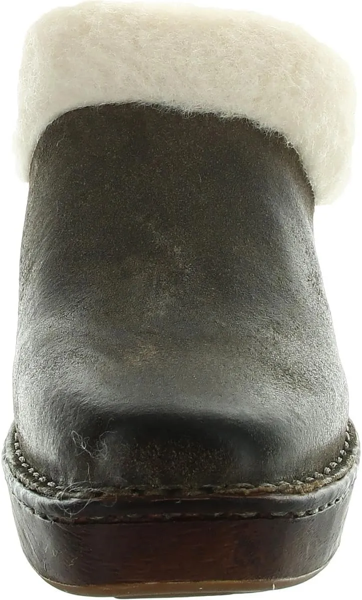 BORN Womens Hope Faux Fur Lined Nubuck Mules
