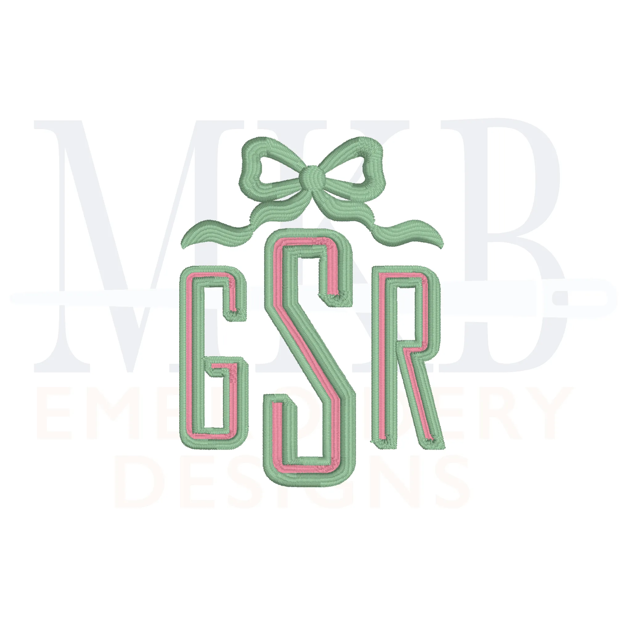 Bow Side Tails Mini Machine Embroidery Design File