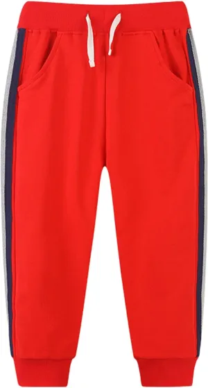 Boys Tracksuit Bottoms Fleece Joggers Sweatpants with Pockets Kids Active Pants School Trousers Elastic Cuffs Pants