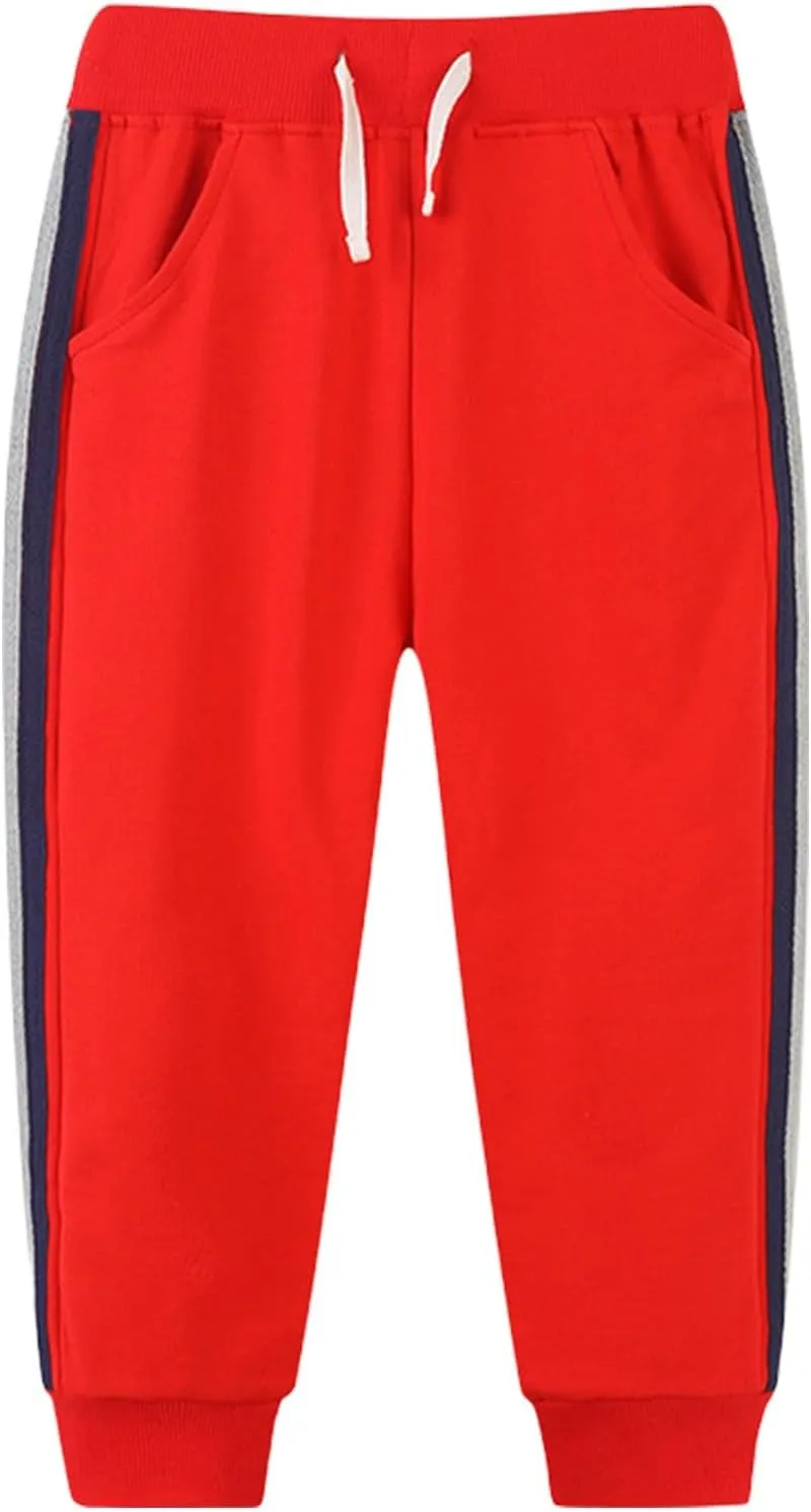 Boys Tracksuit Bottoms Fleece Joggers Sweatpants with Pockets Kids Active Pants School Trousers Elastic Cuffs Pants