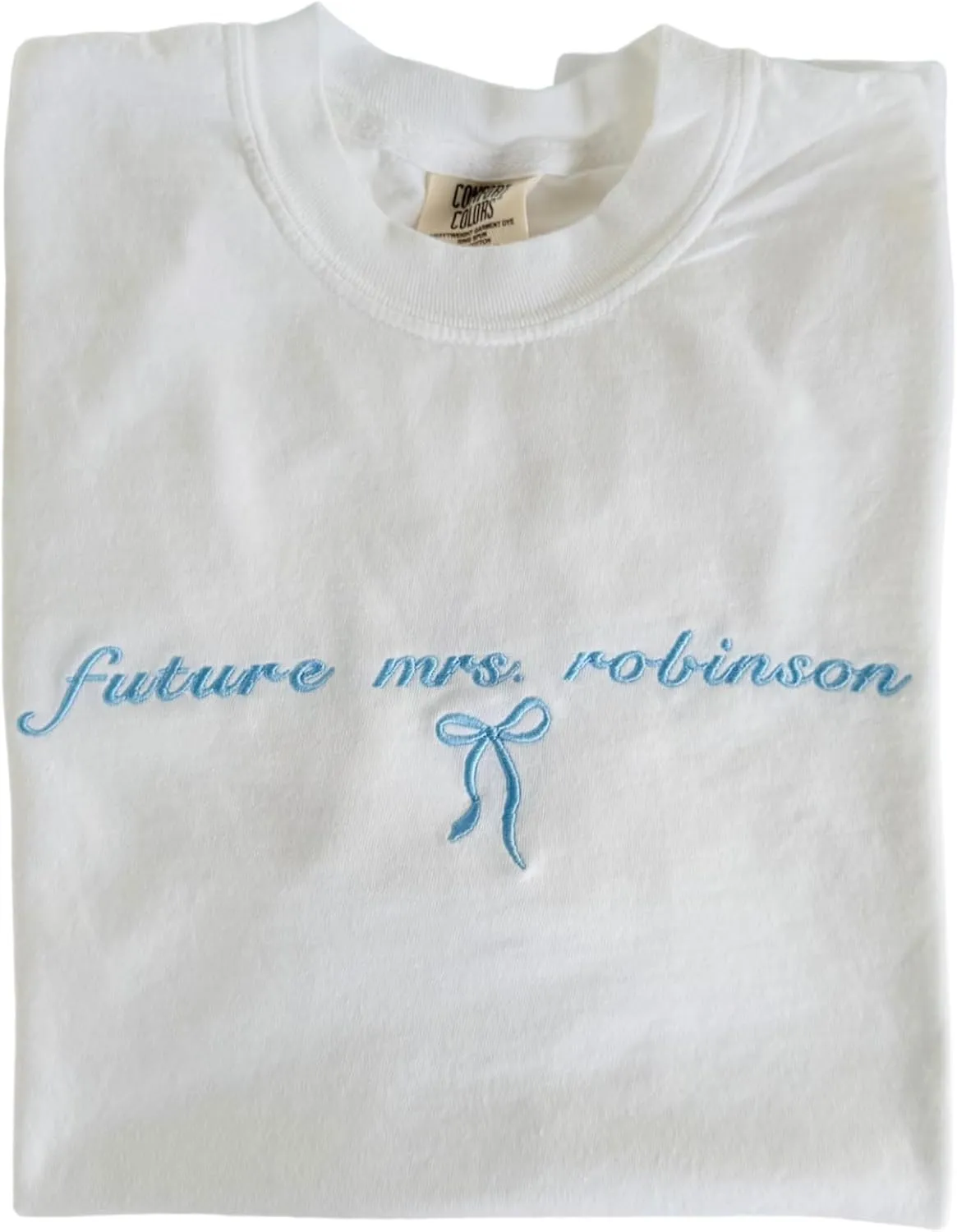 Bride-to-Be T-Shirt, Future Mrs Shirt, Custom Embroidered Bride Tee, Something Blue Bridal Shower Gift, Bachelorette Party Shirt, Personalized Wedding Gift
