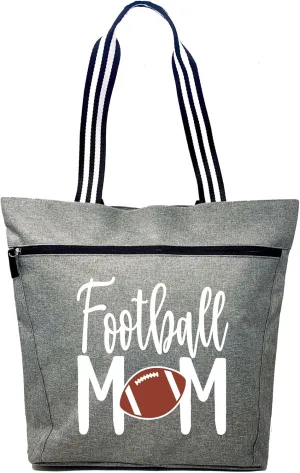 Brooke & Jess Designs Sports Mom Large Zippered Tote Bag with Pockets for Women
