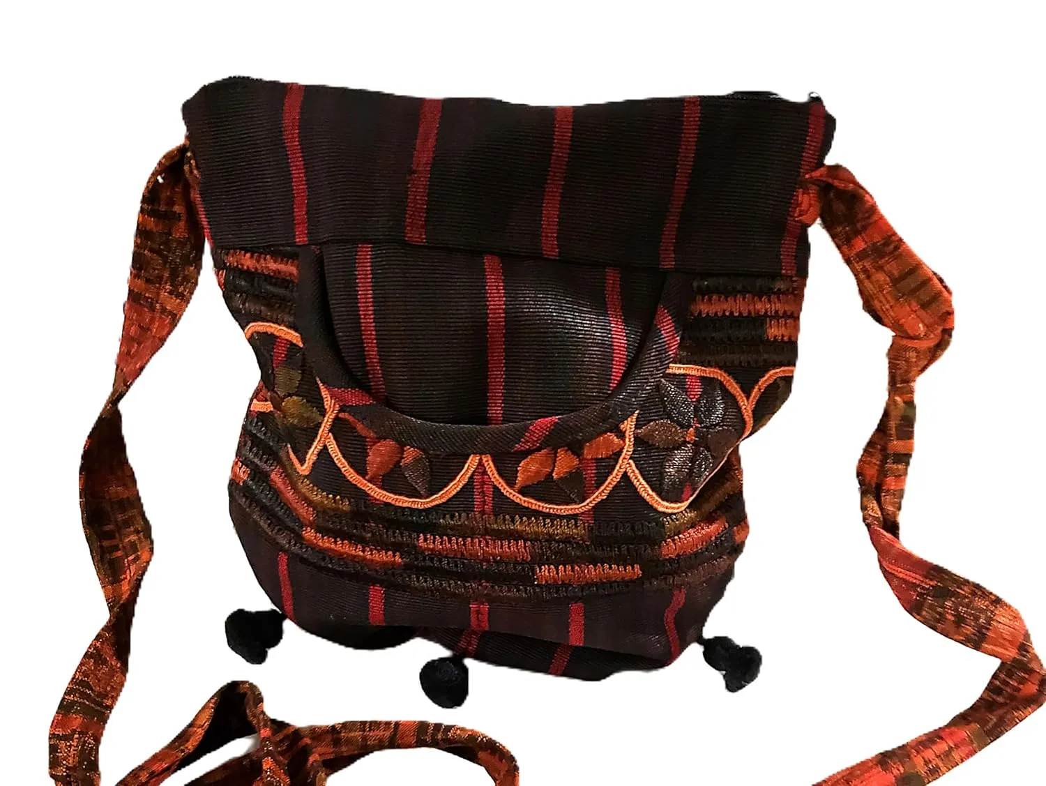 Brown Guatemalan Embroidered Shoulder Bag