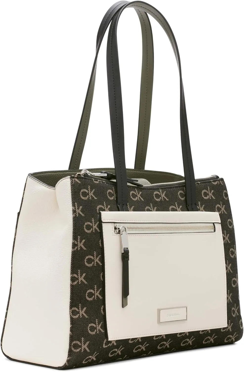Calvin Klein Women's Hadley Tote Bag – 2 in 1, Vegan Leather, 5 Pockets