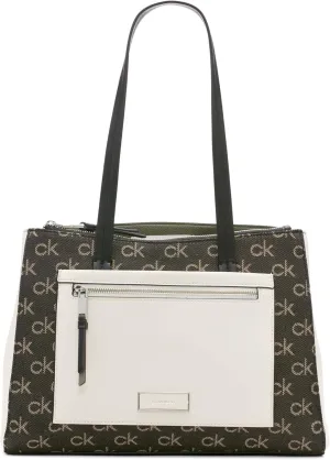 Calvin Klein Women's Hadley Tote Bag – 2 in 1, Vegan Leather, 5 Pockets