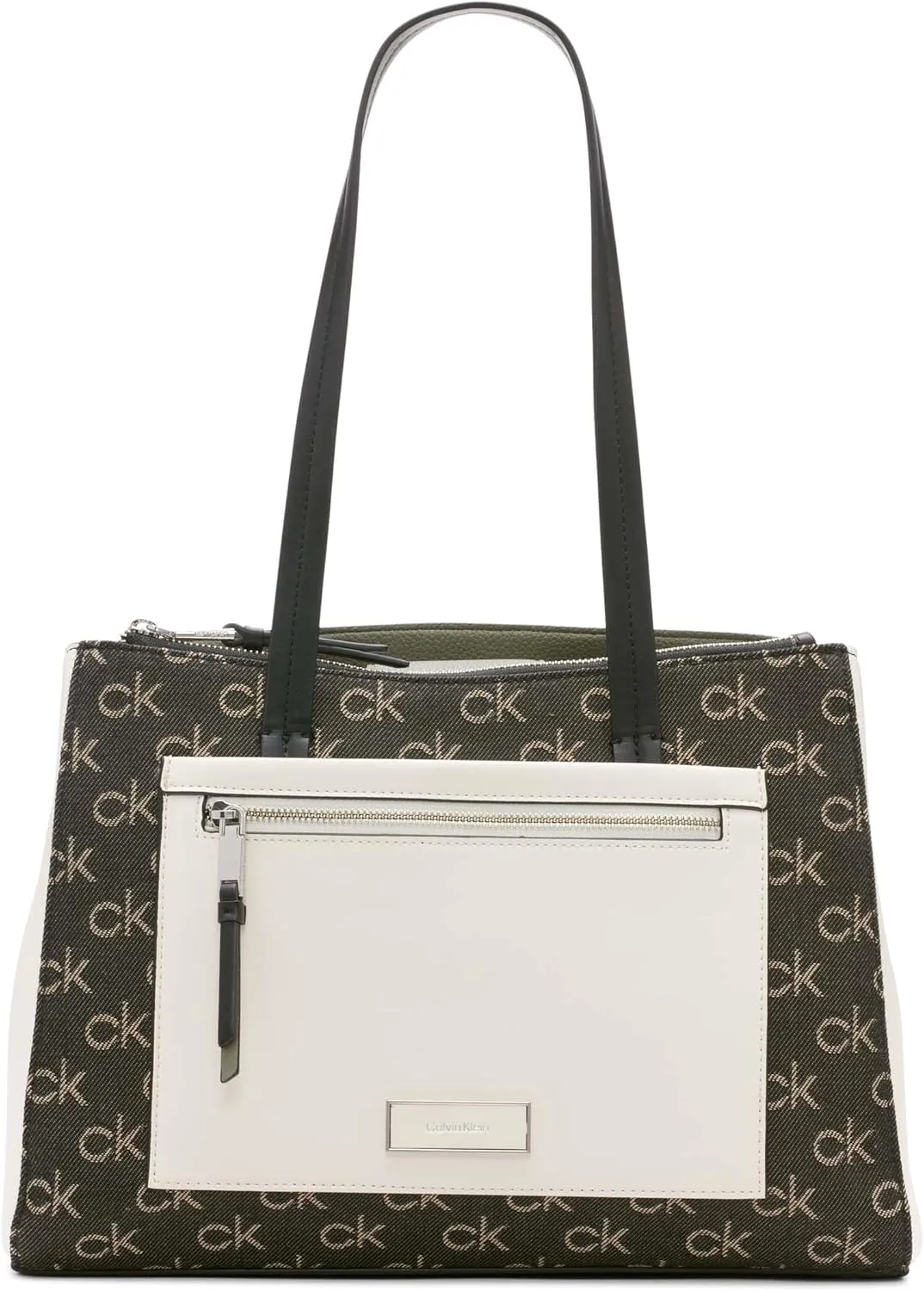Calvin Klein Women's Hadley Tote Bag – 2 in 1, Vegan Leather, 5 Pockets