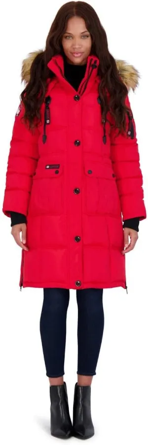 CANADA WEATHER GEAR Puffer Coat for Women- Long Faux Fur Insulated Winter Jacket