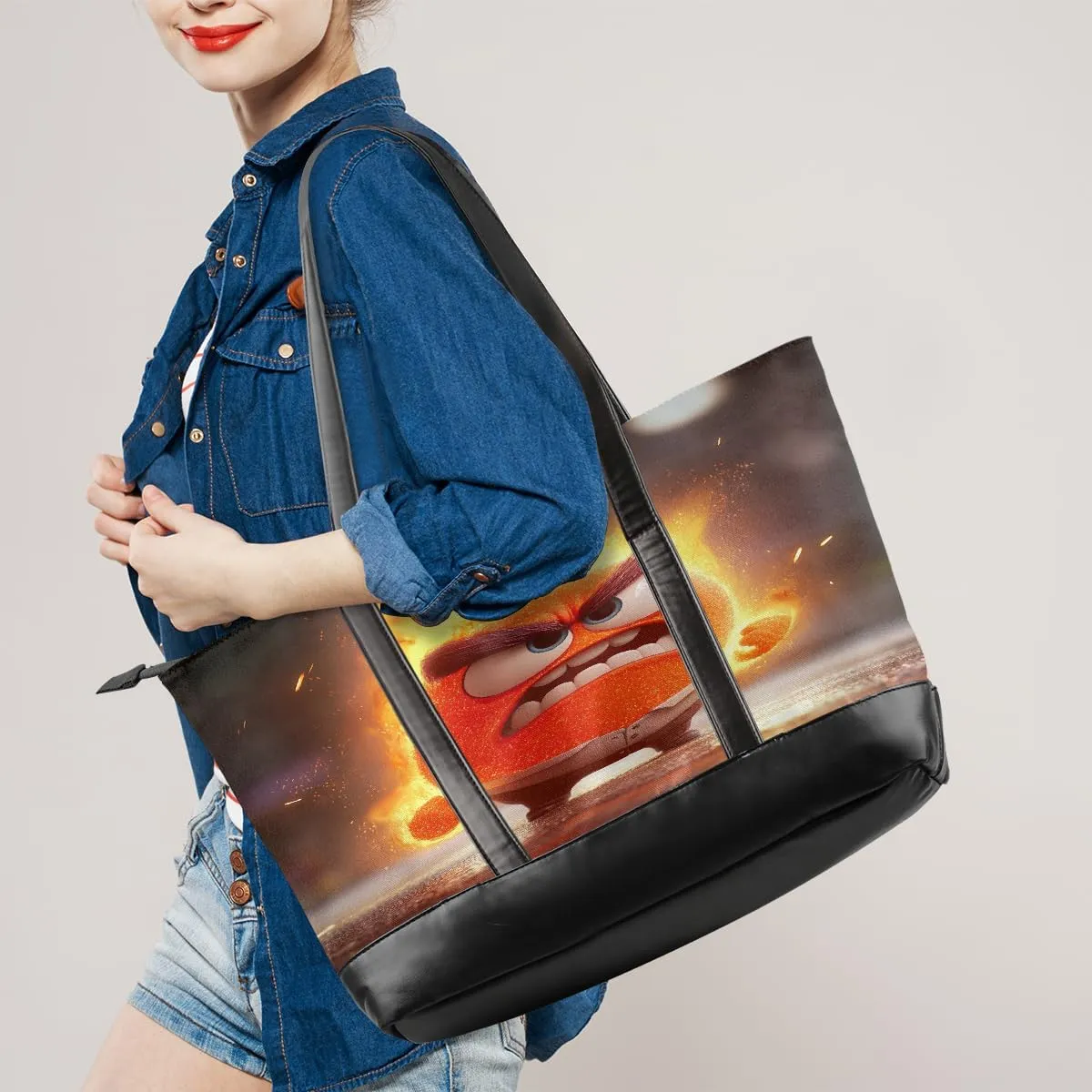 Canvas Laptop Tote Bag for Women Art Autism Word 15.6 Inch Large Capacity Computer Bag