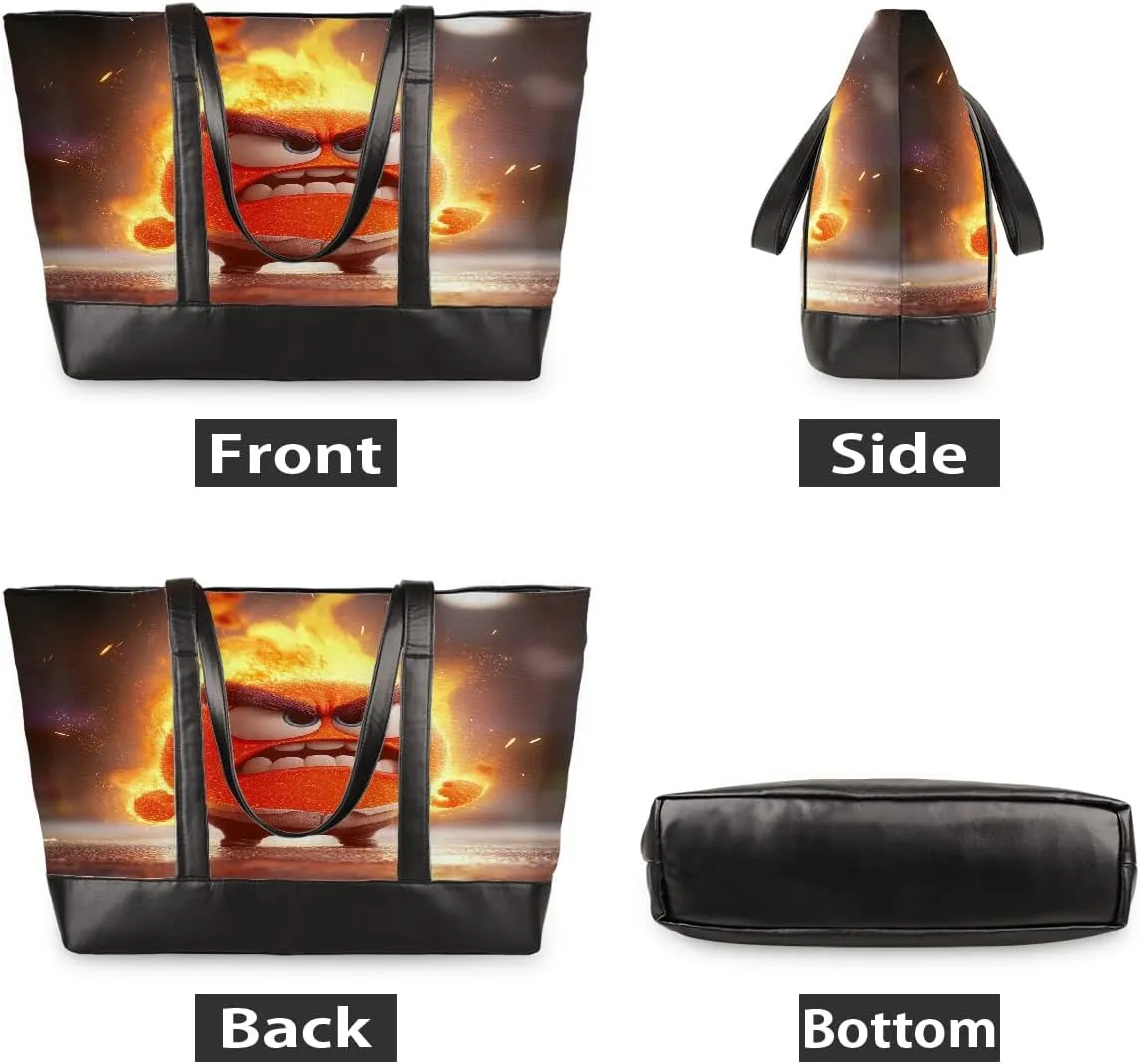 Canvas Laptop Tote Bag for Women Art Autism Word 15.6 Inch Large Capacity Computer Bag