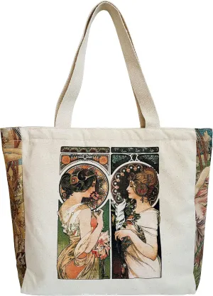 Canvas Tote Bag Aesthetic Vintage Cute Tote with Zipper Pockets Valentines Christmas Gifts for Women Girls