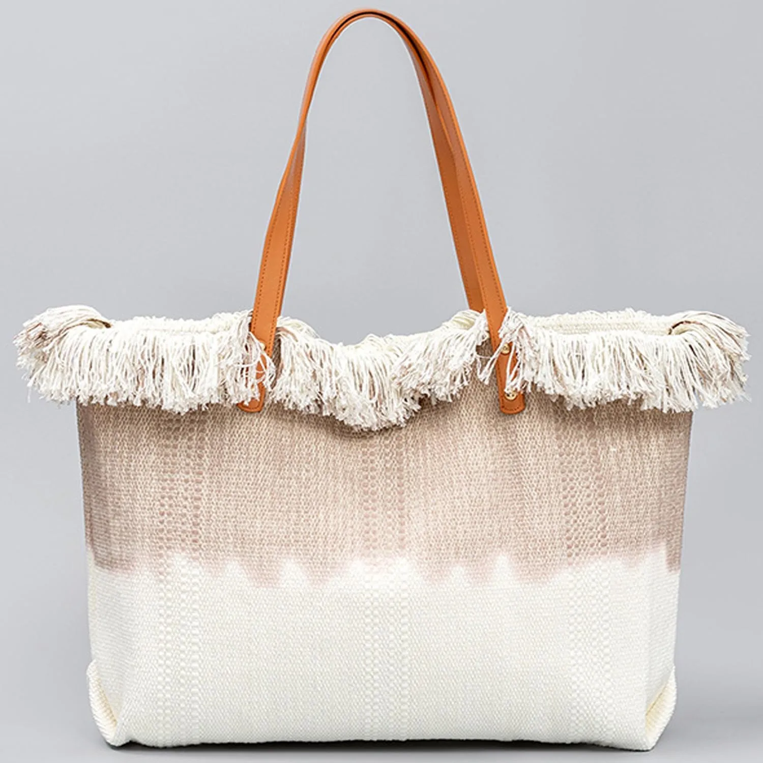Canvas Tote Bag Embroidered Fringe Large Recycled Gradient Casual Shoulder Summer Beach Bag for Daily Use Travel Gym