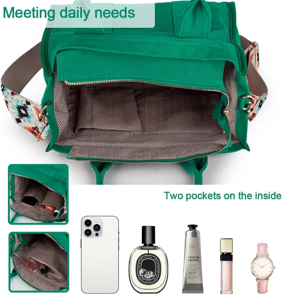 Canvas Tote Bag for Women Top Handle Handbag Crossbody Tote Bag for Women