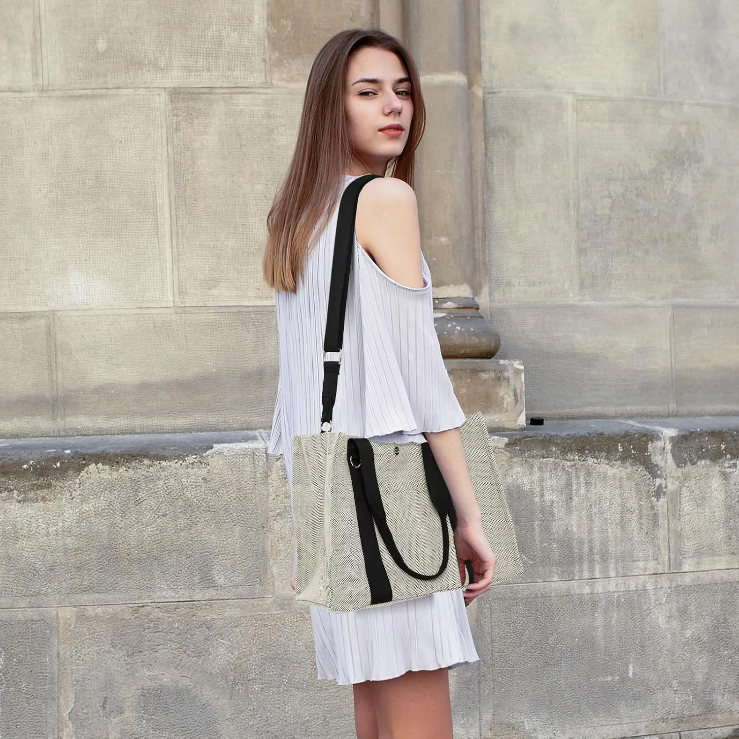 Canvas Tote Bag for Women with Pockets Bag