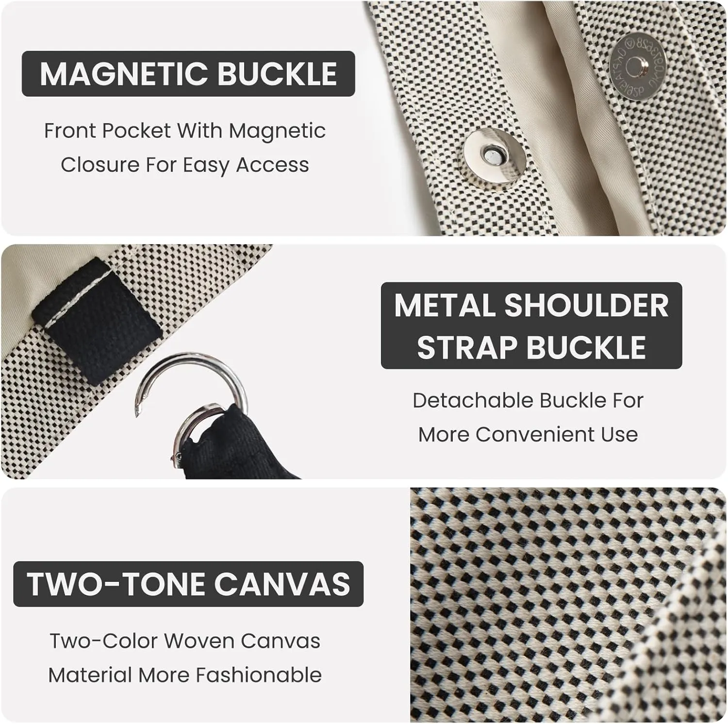 Canvas Tote Bag for Women with Pockets Bag