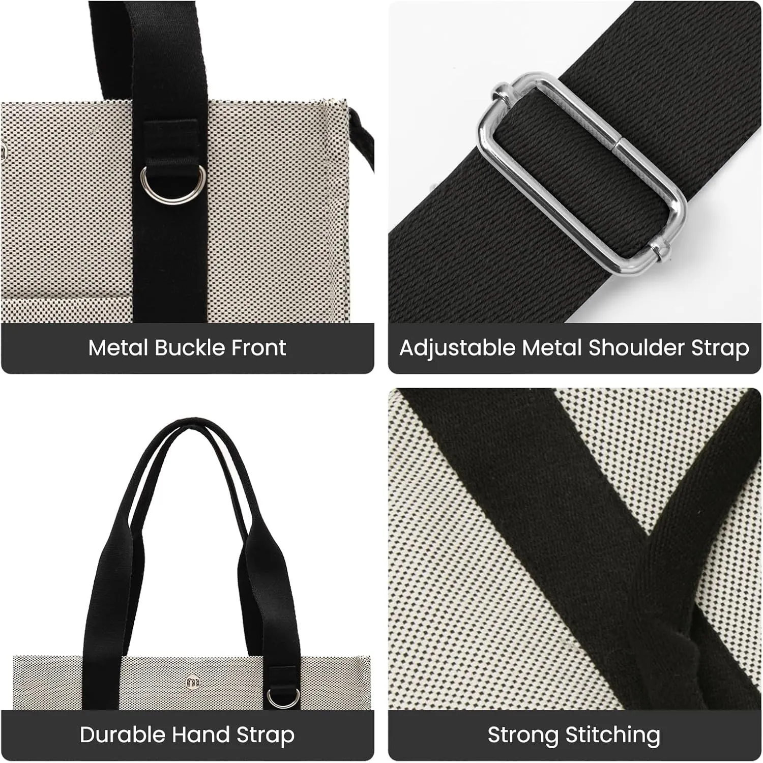Canvas Tote Bag for Women with Pockets Bag
