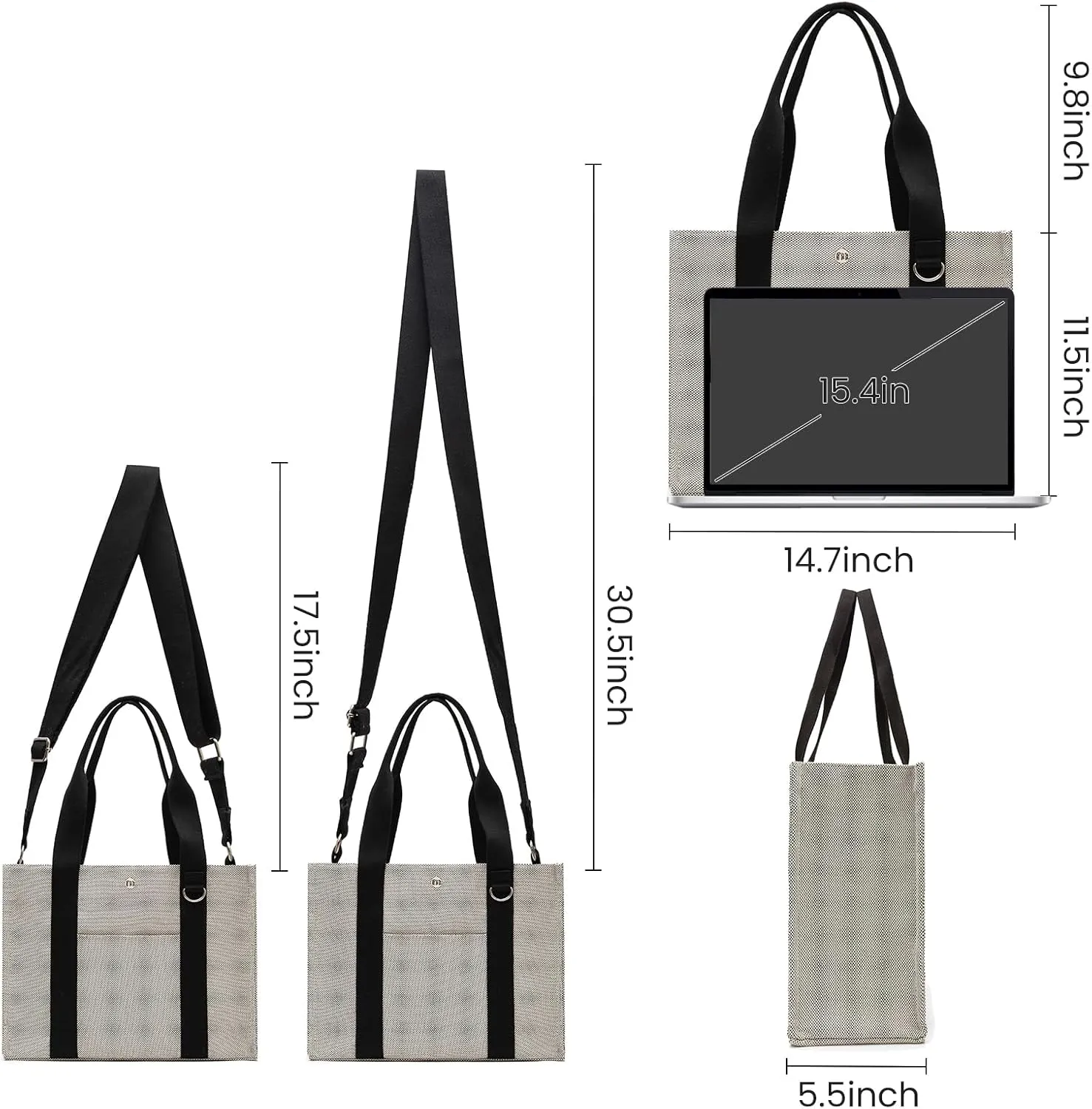 Canvas Tote Bag for Women with Pockets Bag