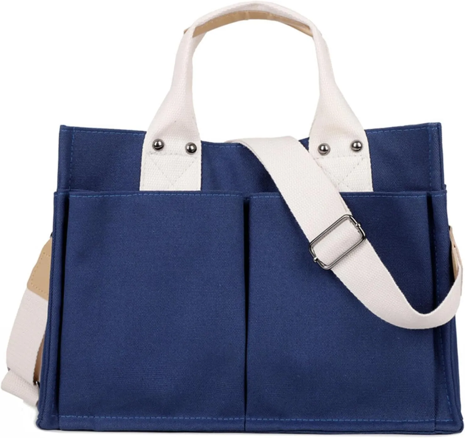 Canvas Tote Bags for Women Large Capacity Messenger Bag Durable Shoulder Bag Multi Pocket Casual Work Bags