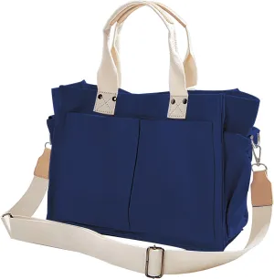 Canvas Tote Bags for Women Large Capacity Messenger Bag Durable Shoulder Bag Multi Pocket Casual Work Bags