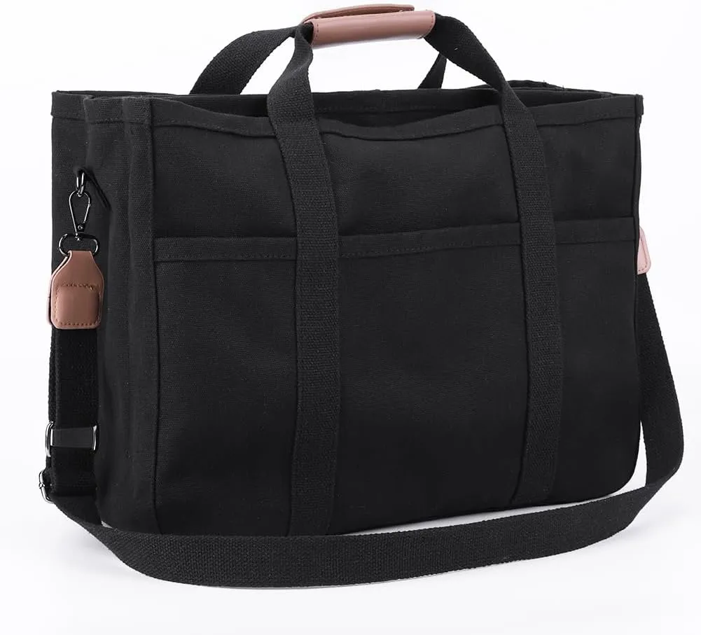 Canvas Tote With Multi Pockets for Women - Handbag, Mommy Bag, Casual Shoulder Crossbody With Compartments
